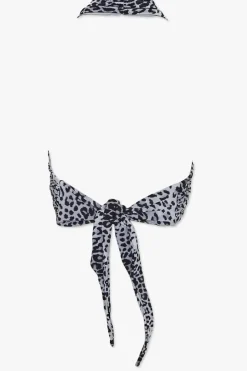Leopard Print Halter Bikini Top