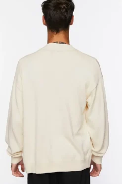Letter Patch Cardigan Sweater