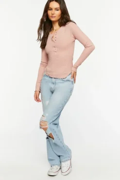 Lettuce-Edge Henley Thermal Tee