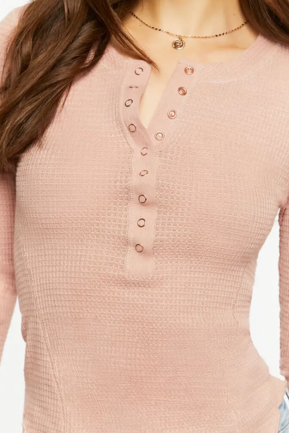 Lettuce-Edge Henley Thermal Tee