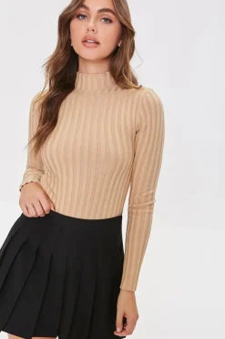 Lettuce-Edge Mock Neck Bodysuit