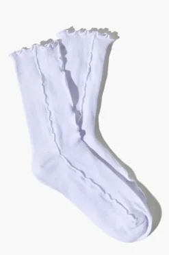 Lettuce-Edge Seamed Crew Socks