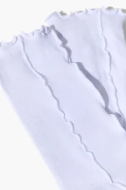Lettuce-Edge Seamed Crew Socks