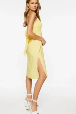 Linen-Blend Cami Midi Dress