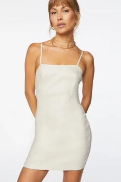 Linen-Blend Cami Mini Dress