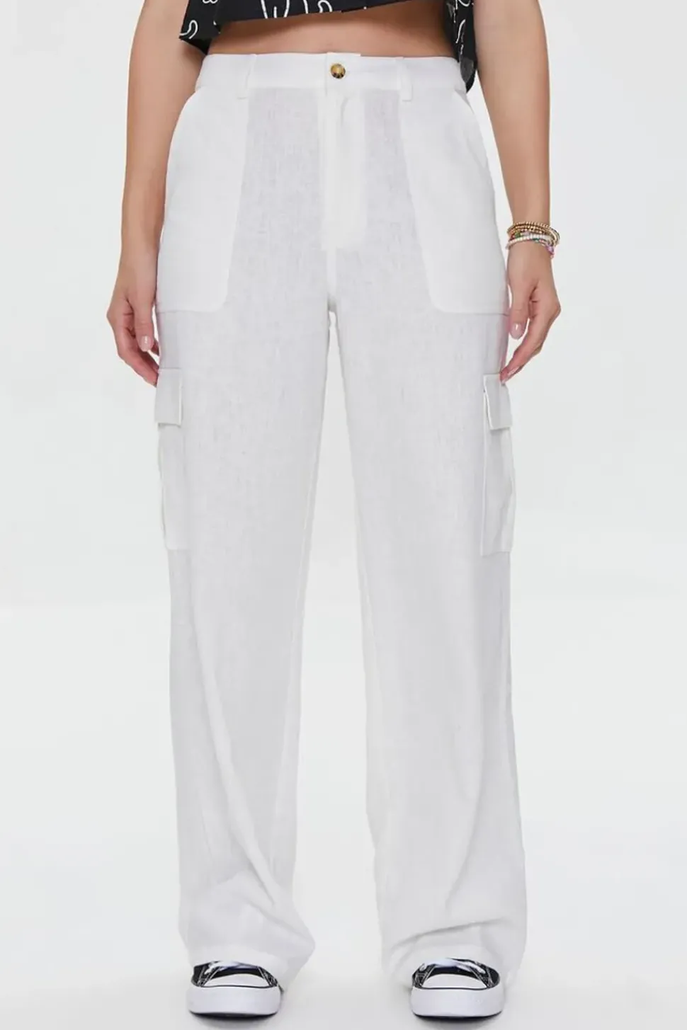 Linen-Blend Cargo Pants
