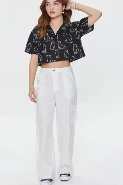 Linen-Blend Cargo Pants