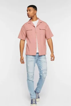 Linen-Blend Cuban-Collar Shirt