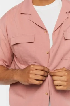 Linen-Blend Cuban-Collar Shirt
