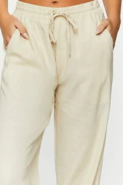 Linen-Blend Mid-Rise Pants
