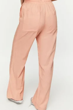 Linen-Blend Mid-Rise Pants