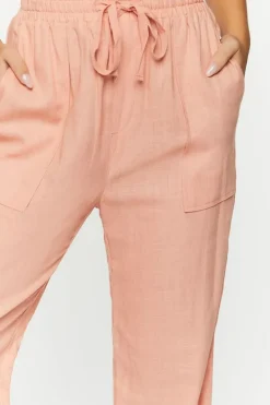 Linen-Blend Mid-Rise Pants