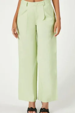 Linen-Blend Mid-Rise Trousers