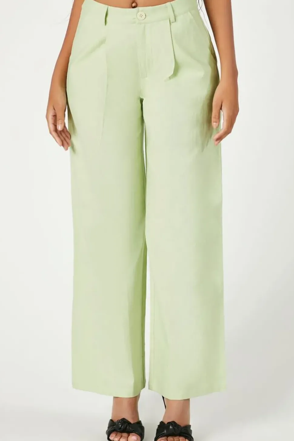 Linen-Blend Mid-Rise Trousers