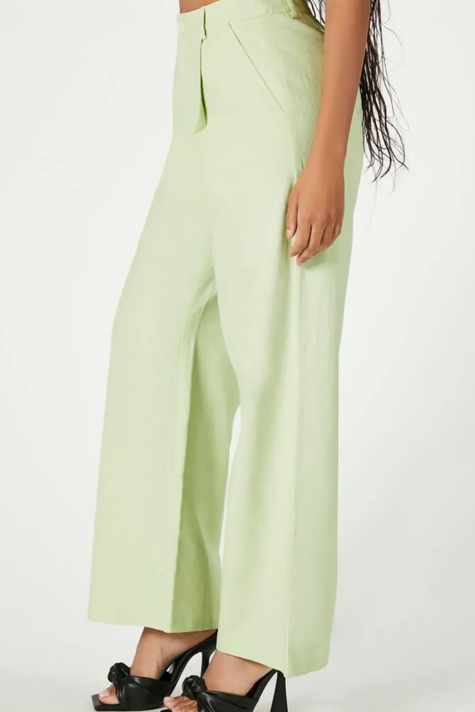 Linen-Blend Mid-Rise Trousers