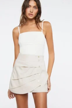 Linen-Blend Mini Skirt