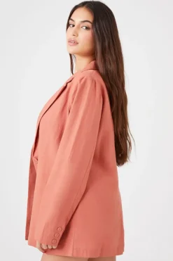 Linen-Blend Notched Blazer