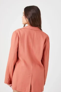 Linen-Blend Notched Blazer