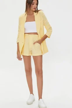 Linen-Blend Paperbag Shorts