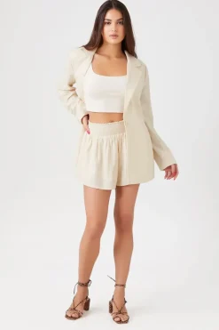 Linen-Blend Pull-On Shorts