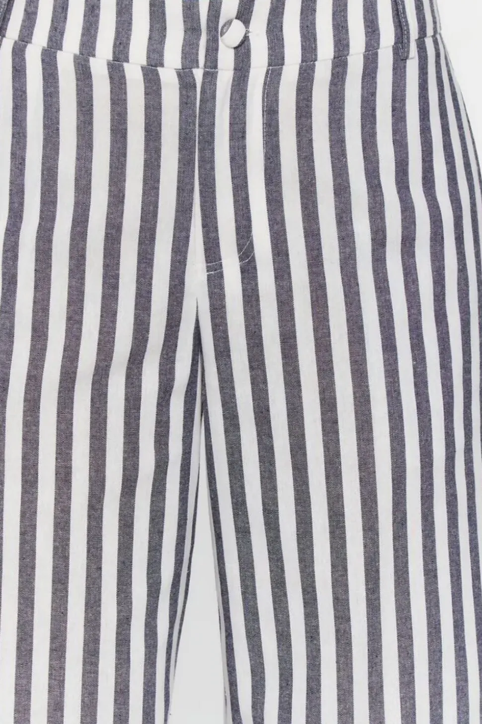 Linen-Blend Striped Wide-Leg Pants