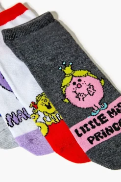 Little Miss Graphic Ankle Socks Set - 5 Pack