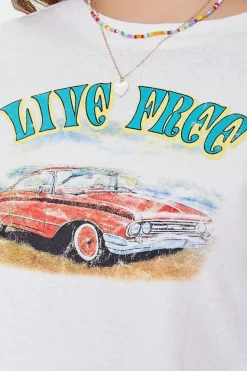 Live Free Graphic Cropped Tee