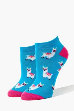Llama Print Ankle Socks