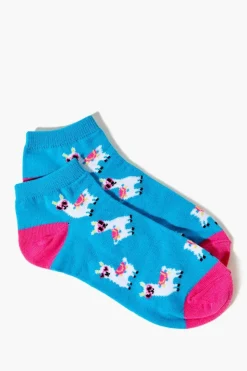 Llama Print Ankle Socks