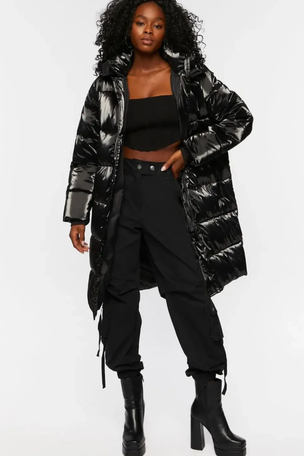 Longline Hooded Puffer Jacket
