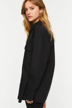 Longline Twill Shacket