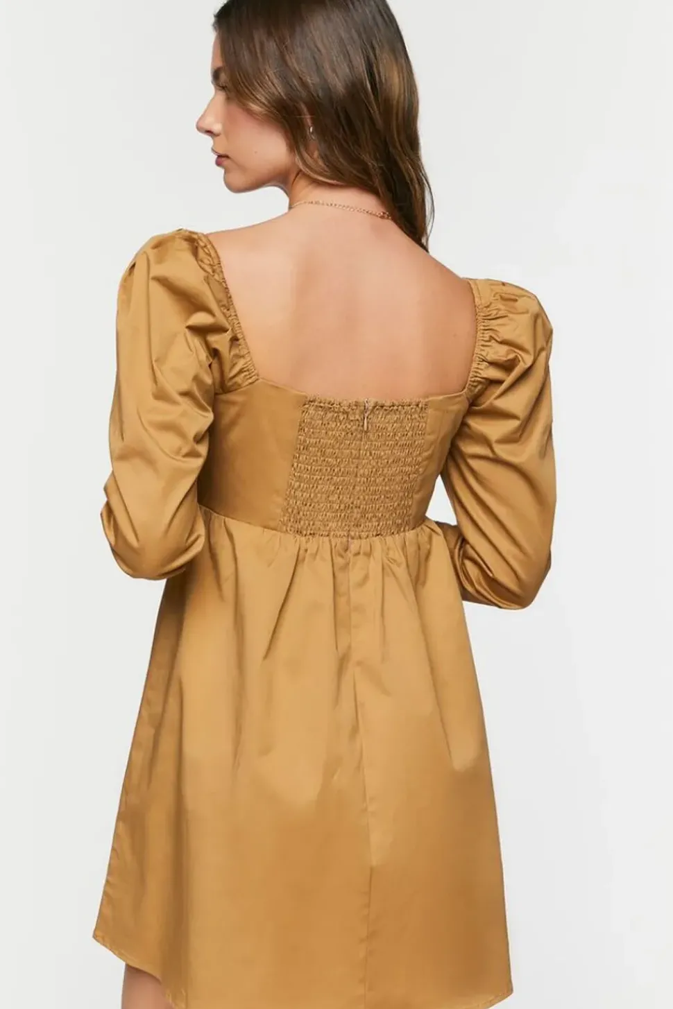 Long-Sleeve Babydoll Mini Dress