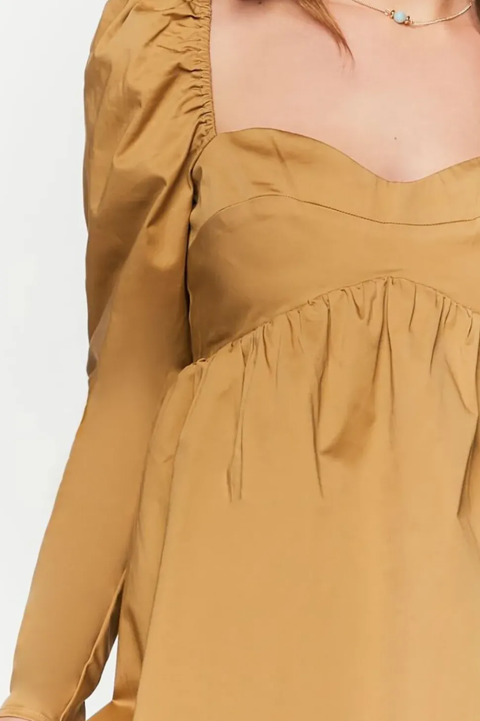 Long-Sleeve Babydoll Mini Dress