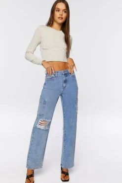 Long-Sleeve Crop Top