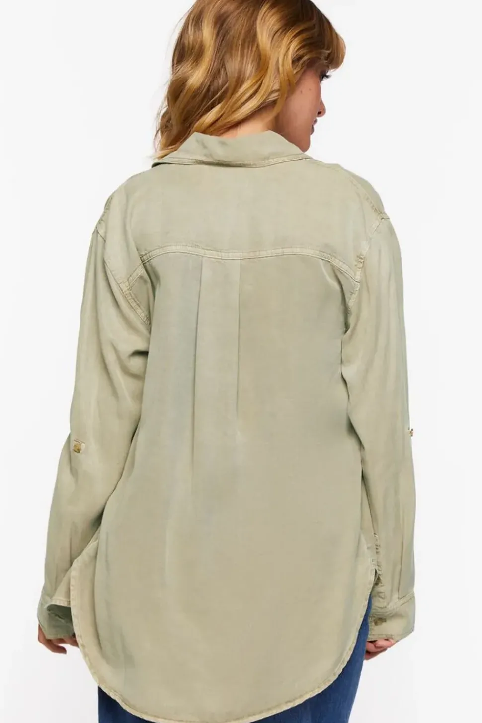 Long-Sleeve Dolphin-Hem Shirt