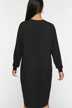 Long-Sleeve High-Low T-Shirt Dress