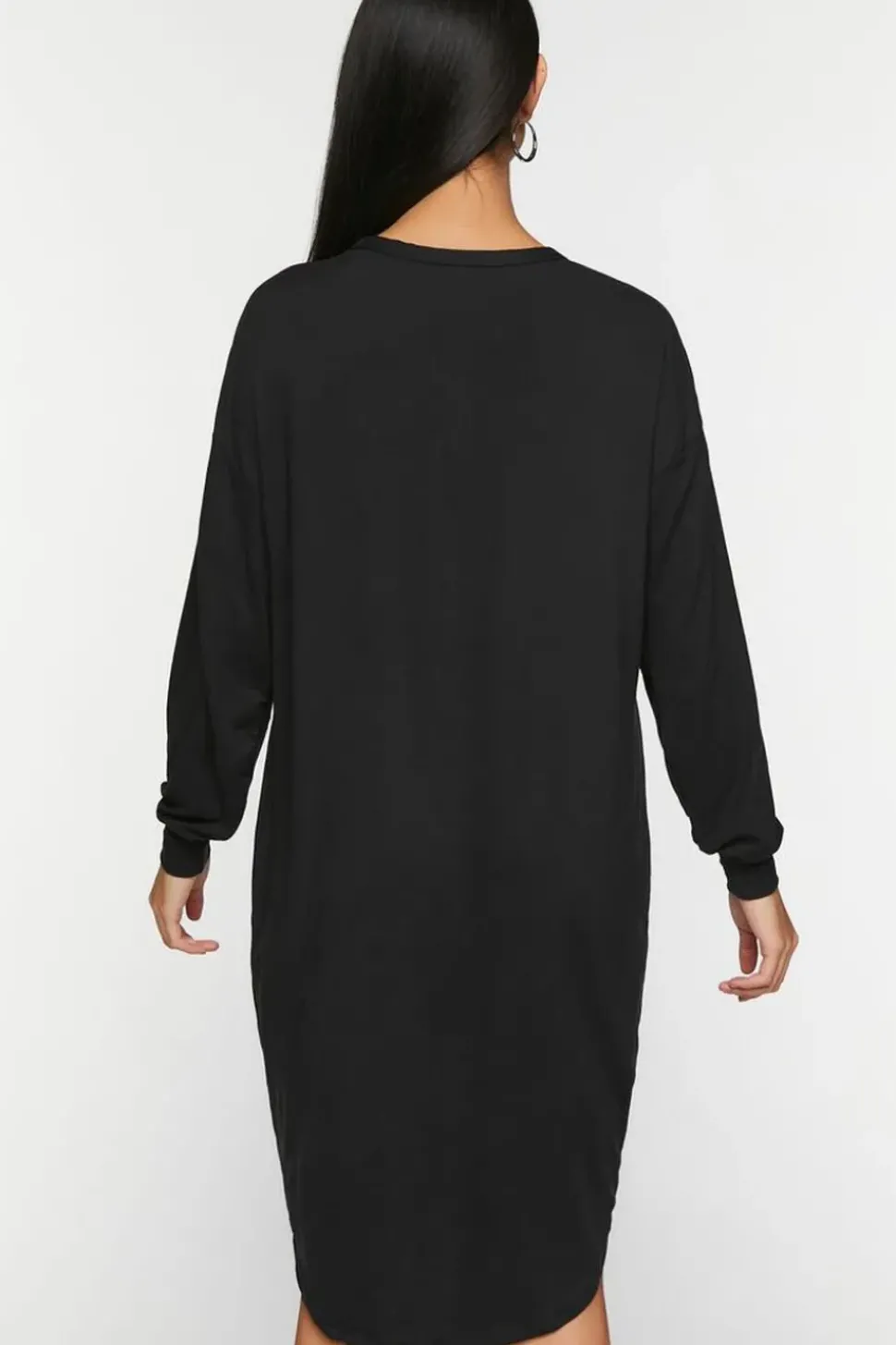 Long-Sleeve High-Low T-Shirt Dress
