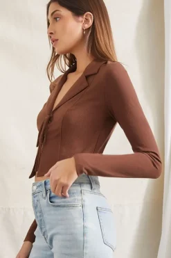 Long-Sleeve Tie-Front Top
