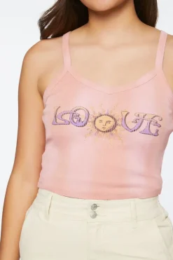 Love Graphic Cropped Tank Top