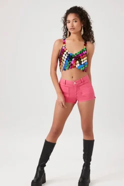 Low-Rise Denim Shorts