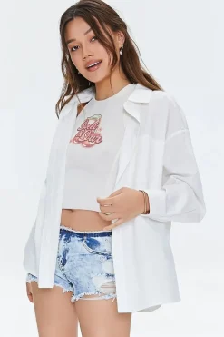 Low-Rise Distressed Denim Shorts