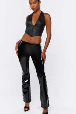 Low-Rise Faux Leather Leggings