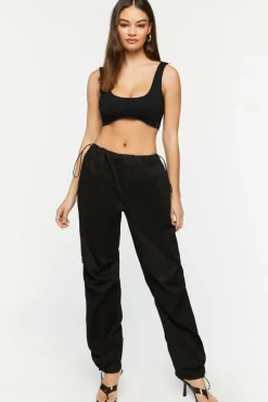 Low-Rise Toggle Parachute Pants