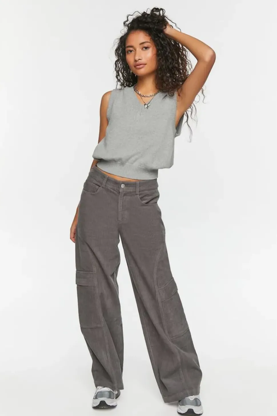 Low-Rise Wide-Leg Corduroy Pants