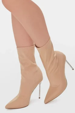 Lucite Stiletto Sock Booties