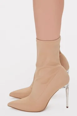 Lucite Stiletto Sock Booties