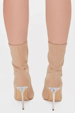 Lucite Stiletto Sock Booties