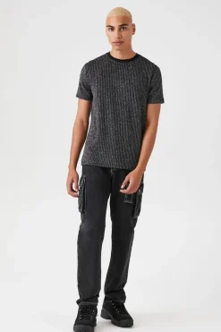 Lurex Ribbed Crew Tee