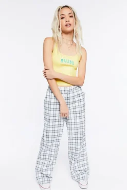 Malibu Graphic Cropped Tank Top