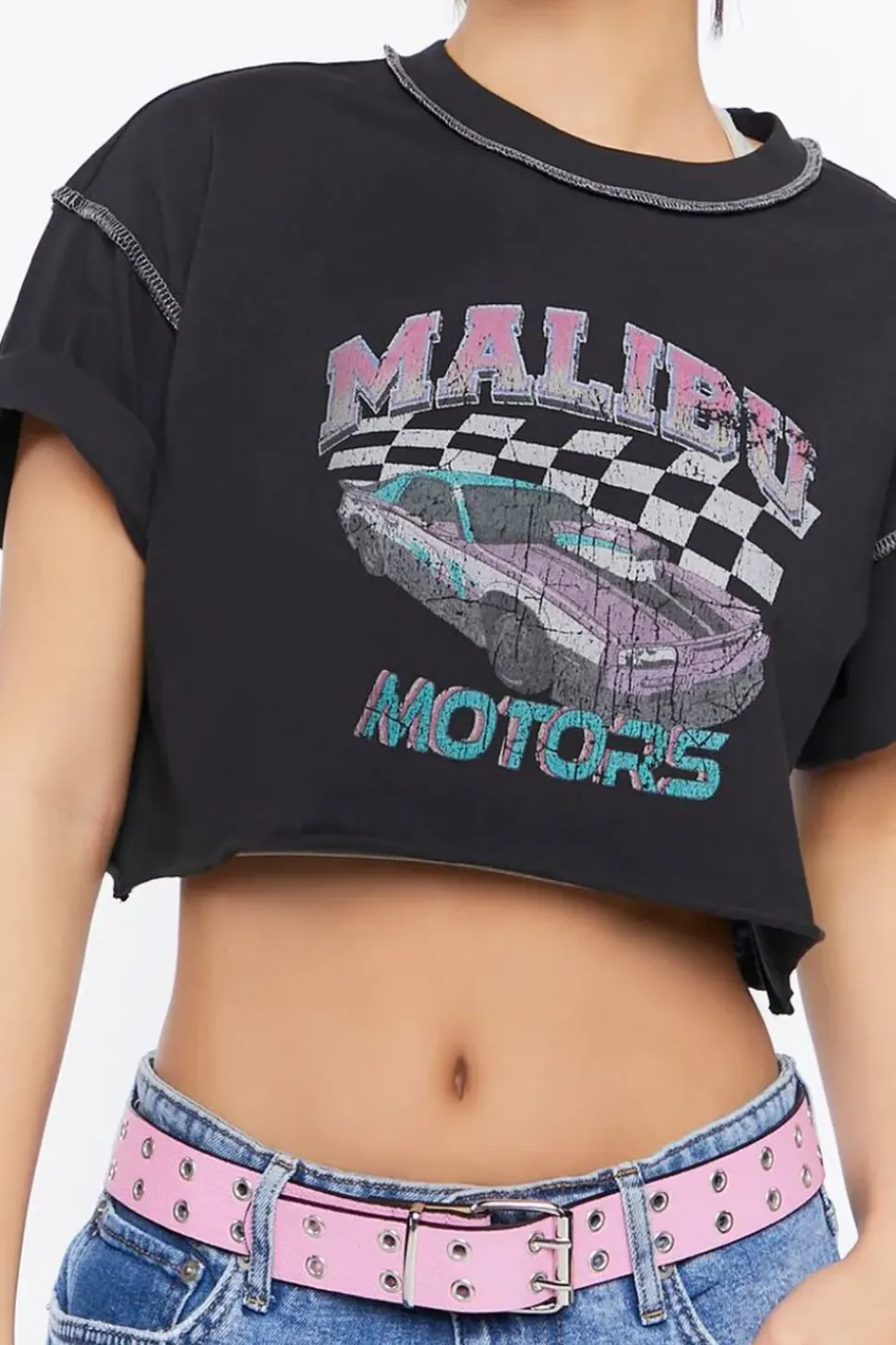 Malibu Motors Graphic Raw-Cut Tee